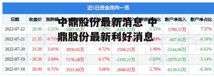 中鼎股份最新消息 中鼎股份最新利好消息