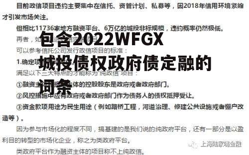 包含2022WFGX城投债权政府债定融的词条