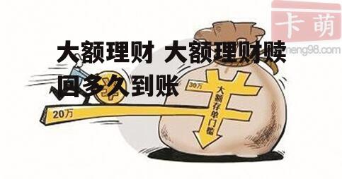 大额理财 大额理财赎回多久到账