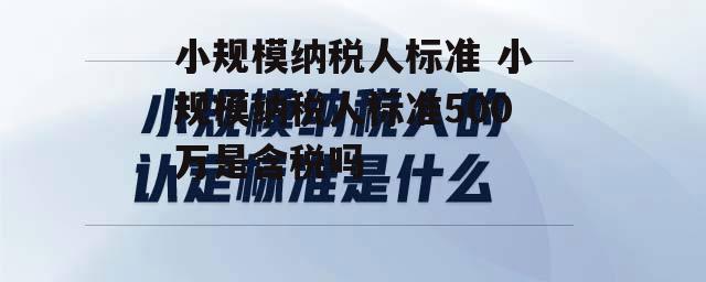 小规模纳税人标准 小规模纳税人标准500万是含税吗