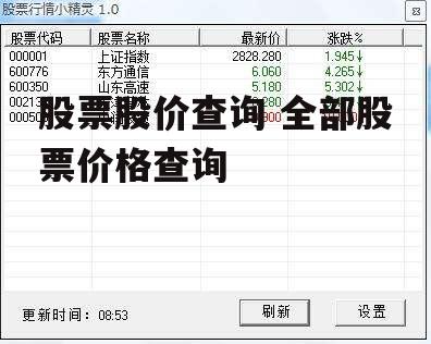 股票股价查询 全部股票价格查询