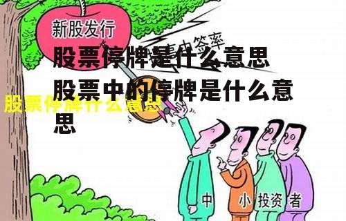 股票停牌是什么意思 股票中的停牌是什么意思