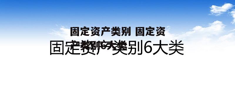 固定资产类别 固定资产类别6大类