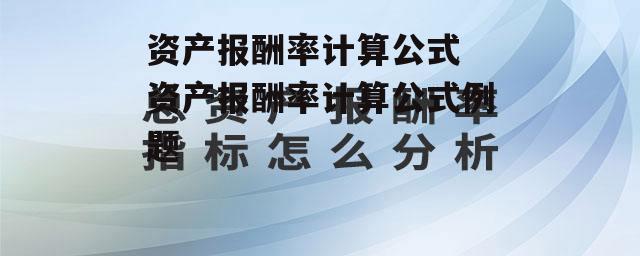 资产报酬率计算公式 资产报酬率计算公式例题