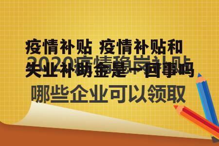 疫情补贴 疫情补贴和失业补助金是一回事吗