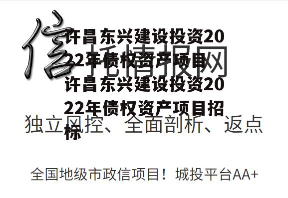 许昌东兴建设投资2022年债权资产项目 许昌东兴建设投资2022年债权资产项目招标