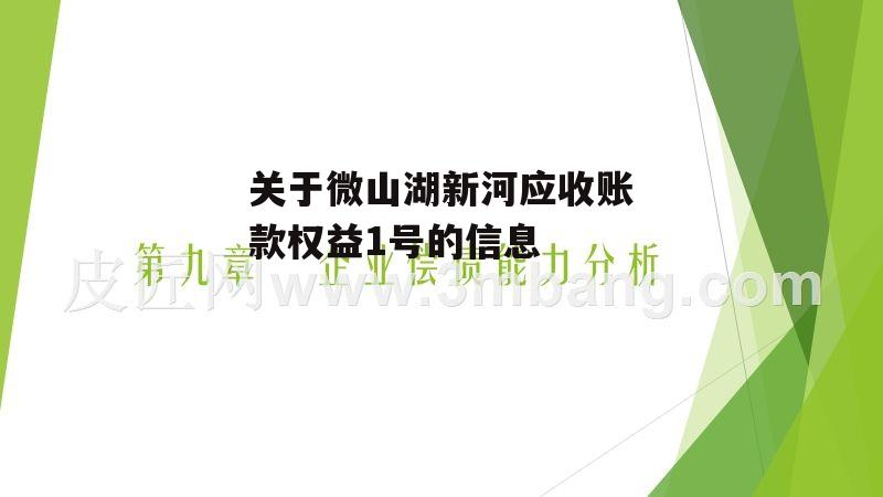 关于微山湖新河应收账款权益1号的信息