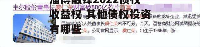 淄博融锋2022债权收益权 其他债权投资有哪些