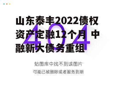 山东泰丰2022债权资产定融12个月 中融新大债务重组