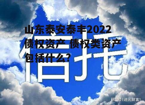 山东泰安泰丰2022债权资产 债权类资产包括什么?