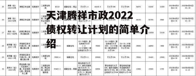 天津腾祥市政2022债权转让计划的简单介绍