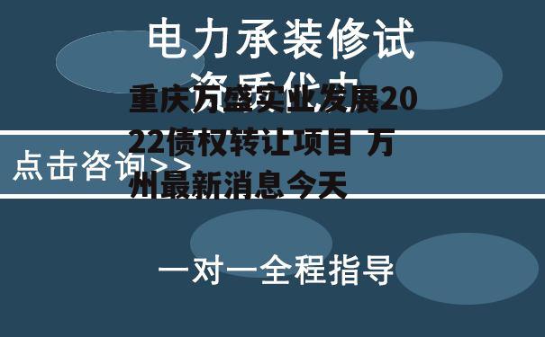 重庆万盛实业发展2022债权转让项目 万州最新消息今天