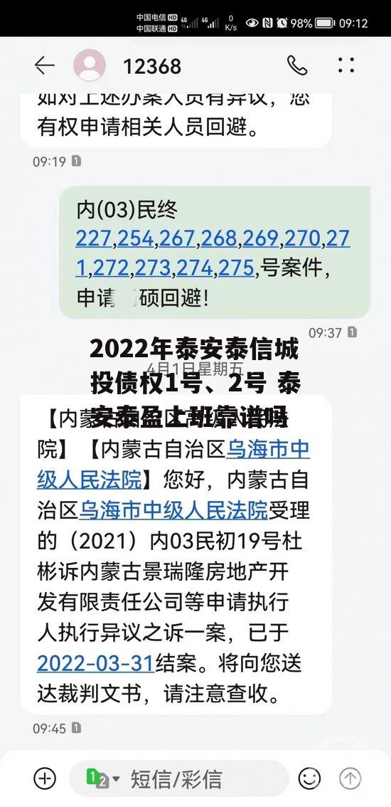 2022年泰安泰信城投债权1号、2号 泰安泰盈上班靠谱吗