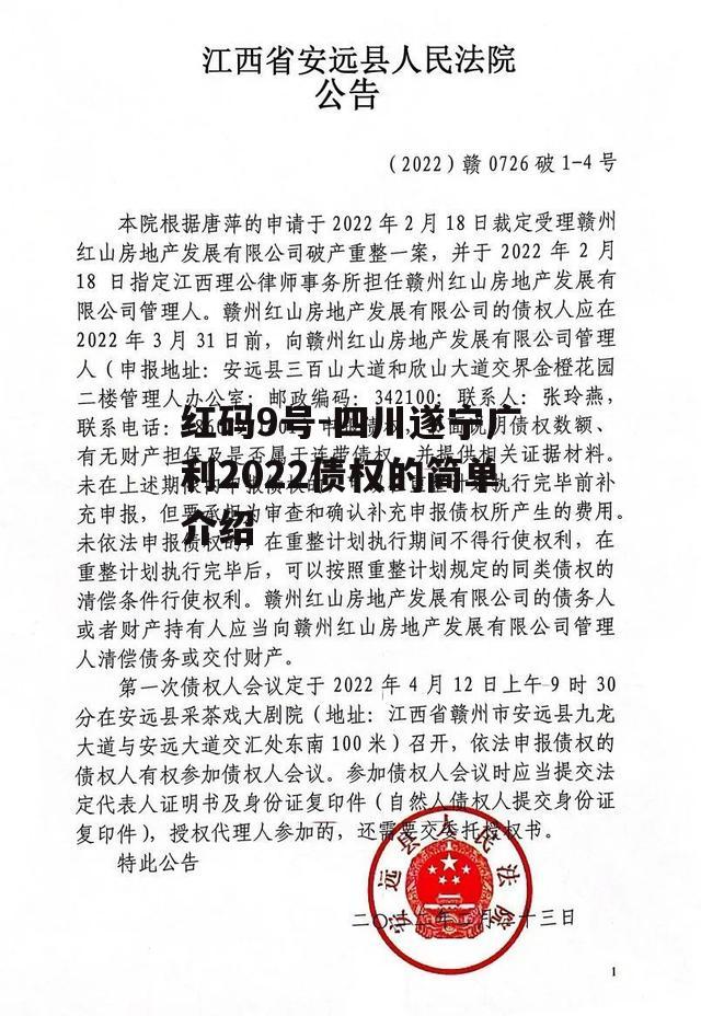 红码9号-四川遂宁广利2022债权的简单介绍