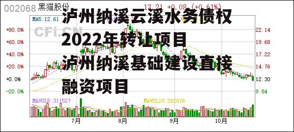 泸州纳溪云溪水务债权2022年转让项目 泸州纳溪基础建设直接融资项目