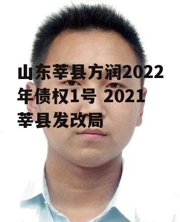 山东莘县方润2022年债权1号 2021莘县发改局