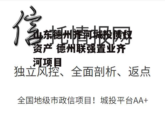 山东德州齐河城投债权资产 德州联强置业齐河项目