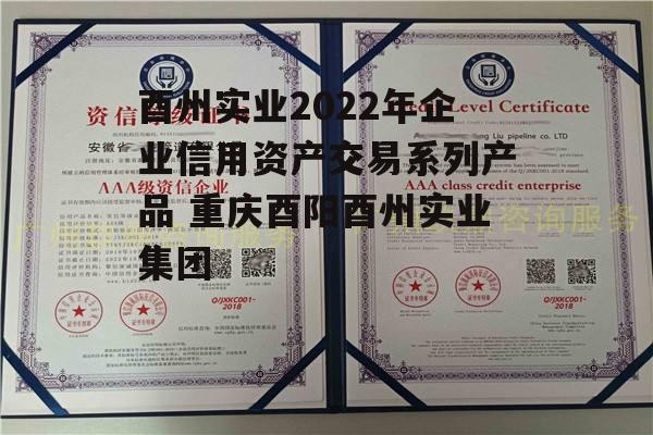 酉州实业2022年企业信用资产交易系列产品 重庆酉阳酉州实业集团