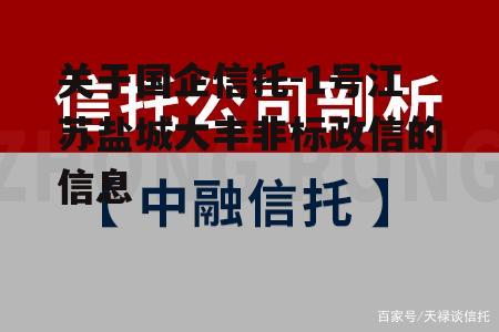 关于国企信托-1号江苏盐城大丰非标政信的信息