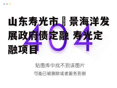 山东寿光市昇景海洋发展政府债定融 寿光定融项目