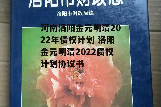 河南洛阳金元明清2022年债权计划 洛阳金元明清2022债权计划协议书