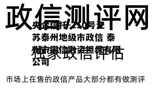 央企信托-210号江苏泰州地级市政信 泰州市国信融资担保有限公司