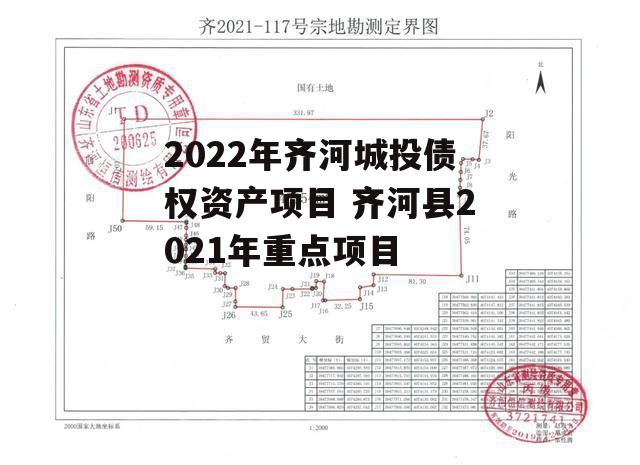 2022年齐河城投债权资产项目 齐河县2021年重点项目