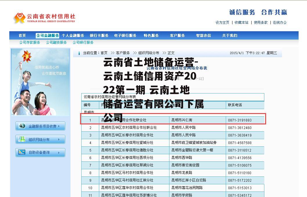 云南省土地储备运营-云南土储信用资产2022第一期 云南土地储备运营有限公司下属公司