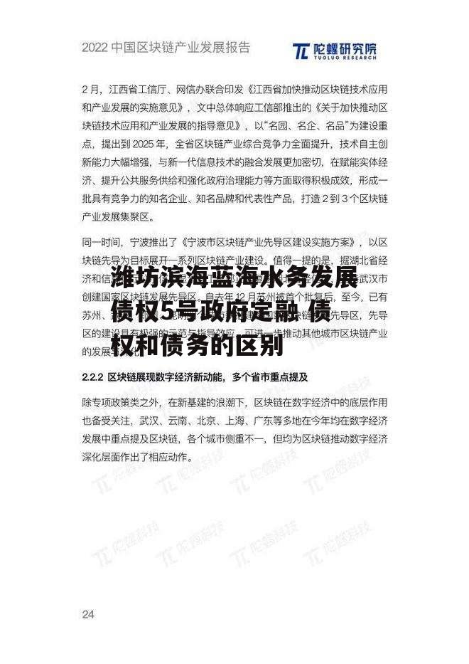 潍坊滨海蓝海水务发展债权5号政府定融 债权和债务的区别