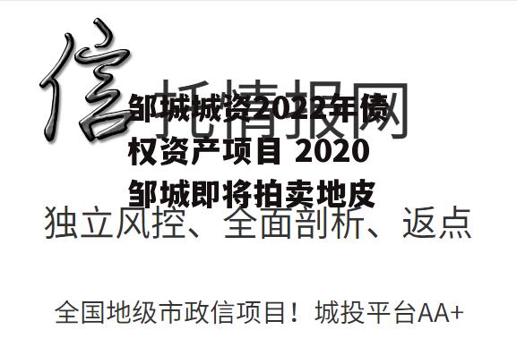 邹城城资2022年债权资产项目 2020邹城即将拍卖地皮