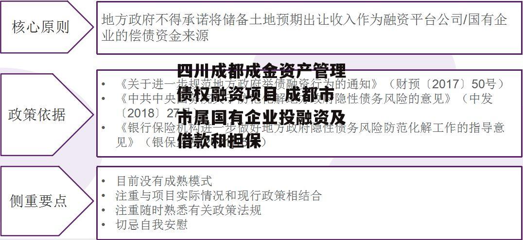 四川成都成金资产管理债权融资项目 成都市市属国有企业投融资及借款和担保