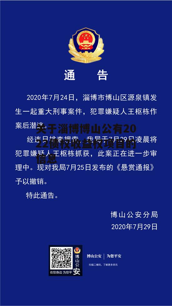 关于淄博博山公有2022债权收益权项目的信息