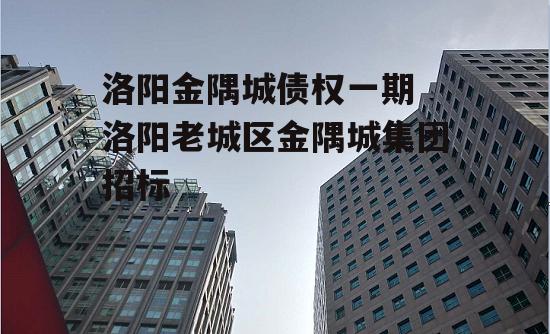 洛阳金隅城债权一期 洛阳老城区金隅城集团招标