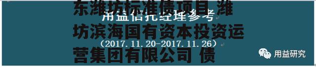 央企信托—191号山东潍坊标准债项目 潍坊滨海国有资本投资运营集团有限公司 债