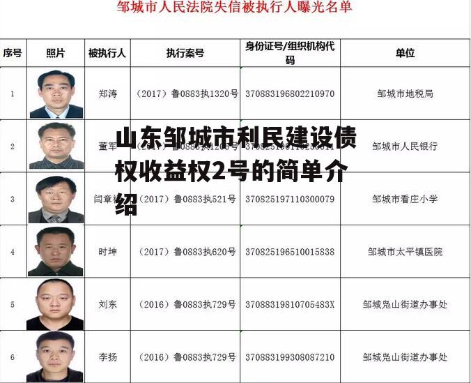 山东邹城市利民建设债权收益权2号的简单介绍