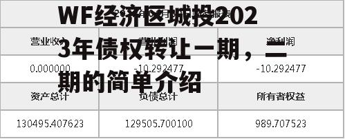 WF经济区城投2023年债权转让一期，二期的简单介绍