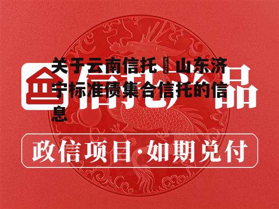 关于云南信托–山东济宁标准债集合信托的信息