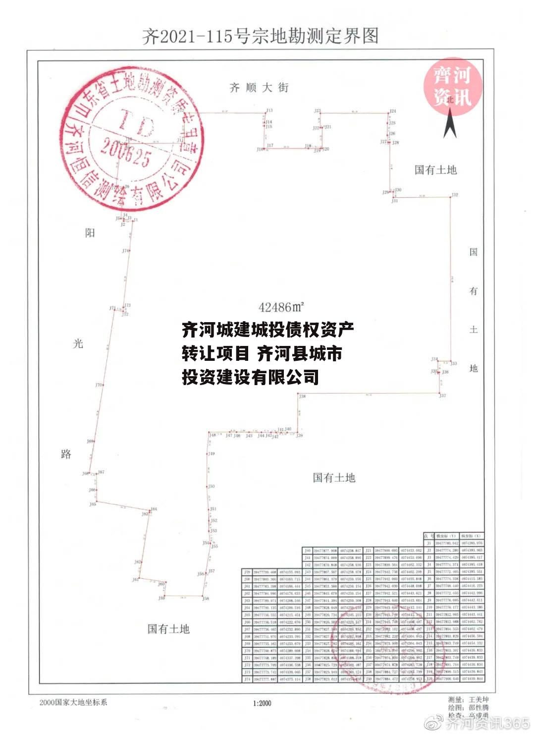 齐河城建城投债权资产转让项目 齐河县城市投资建设有限公司