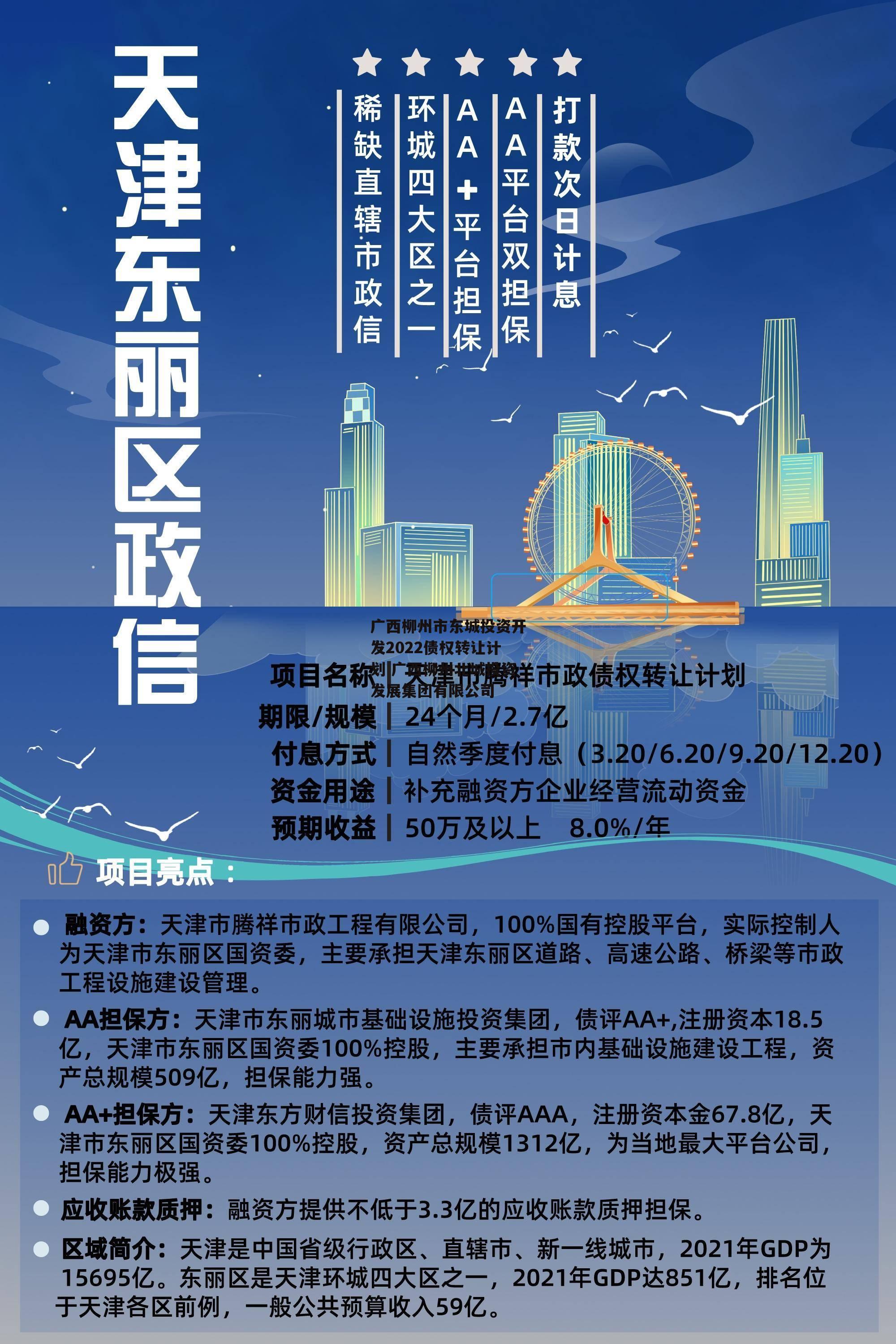 广西柳州市东城投资开发2022债权转让计划 广西柳州北城投资发展集团有限公司