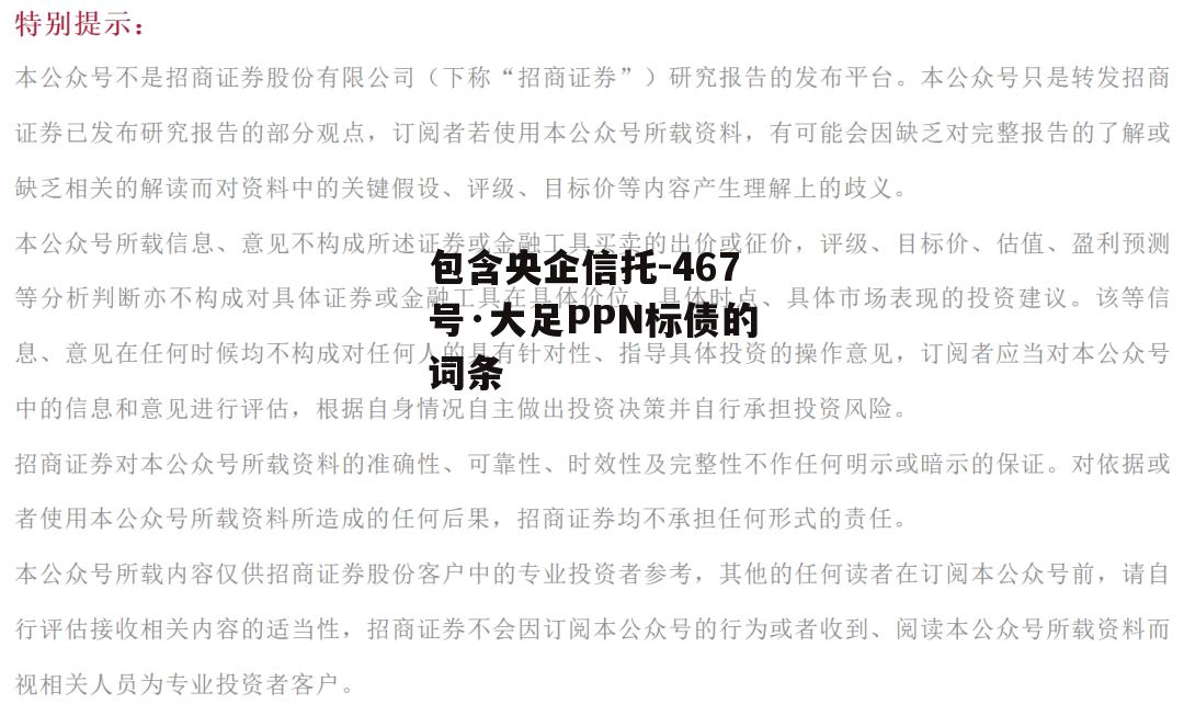 包含央企信托-467号·大足PPN标债的词条