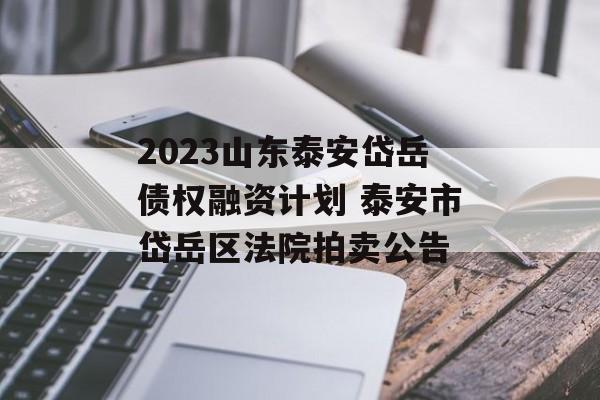 2023山东泰安岱岳债权融资计划 泰安市岱岳区法院拍卖公告