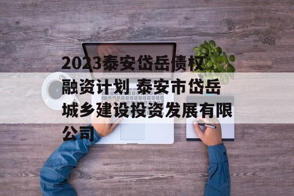 2023泰安岱岳债权融资计划 泰安市岱岳城乡建设投资发展有限公司