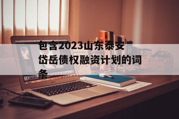 包含2023山东泰安岱岳债权融资计划的词条