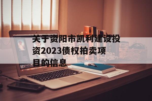 关于资阳市凯利建设投资2023债权拍卖项目的信息