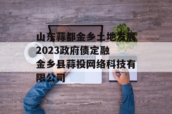 山东蒜都金乡土地发展2023政府债定融 金乡县蒜投网络科技有限公司